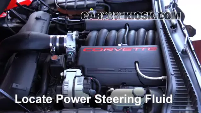 2002 Chevrolet Corvette 5.7L V8 Convertible Liquide de direction assistée Vérifier le niveau de liquide
